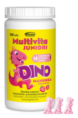 MULTIVITA JUNIORI DINO MANSIKKA MONIVITAMIINI 100 PURUTABL